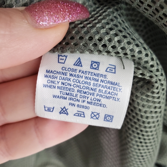 Lands End Mens Nylon Jacket Coat Softshell Outdoor Green Rain Windbreaker SZ XL - Picture 8 of 11